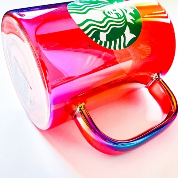 Starbucks Red Holographic Iridescent Rainbow Glass Kitchen Mug 14oz Holiday 2019 - Picture 6 of 7